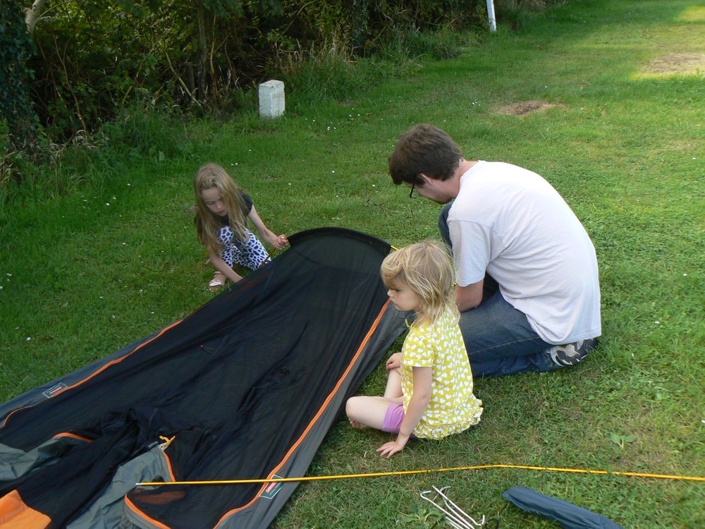 Putting up our tent